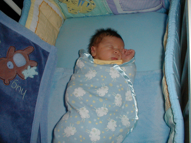 ryland in crib